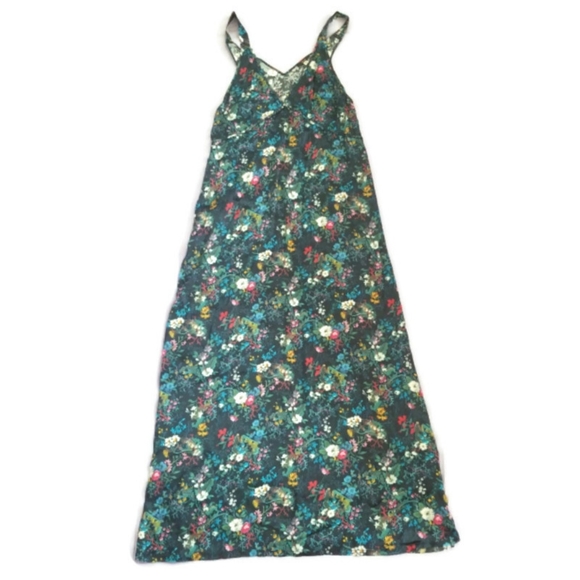SOLD! R 13 long silk maxi floral boho grunge slip dress Medium Made in USA - Picture 3 of 10